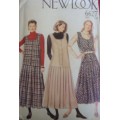 NEW LOOK PATTERNS 6627 PINAFORE DRESS SIZES 8 - 18 COMPLETE