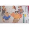 BUTTERICK PATTERN 4873 SET OF TOPS SIZE XS-S-M (6-14) COMPLETE