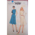 VOGUE PATTERN 7907 SEMI FITTED DRESS WITH PLEATED FRONT SIZE 10 COMPLETE