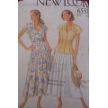 NEW LOOK PATTERNS 6551 SWEETHEART COLLAR 2 PIECE DRESS  SIZE 6 - 18 COMPLETE