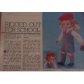 LIVING & LOVING JUNE 1978 - RIGGED OUT FOR SCHOOL - TUNIC, SOCKS, TIE, BERET & SHIRT - 43 CM DOLL