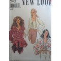 NEW LOOK PATTERNS 6161 STUNNING BLOUSES SIZES 8 - 18 COMPLETE