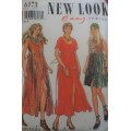 NEW LOOK PATTERNS 6173 SFRONT BUTTON HIGH BODICE DRESS SIZES 6 - 16 COMPLETE