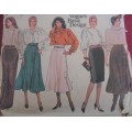 VOGUE PATTERN 1247 SET OF SKIRTS SIZE 12-14-16 COMPLETE & MOSTLY UNCUT