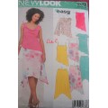 NEW LOOK PATTERN 6342 TOPS & SKIRTS SIZES 6 - 16 COMPLETE