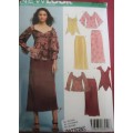 NEW LOOK PATTERN 6406 TOPS & SKIRTS SIZES 10 - 22 COMPLETE