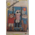 SIMPLICITY 6193 FURRY ANIMAL COSTUMES - SHIRT TALES SIZE LARGE SEE LISTING