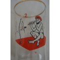 LOVELY SET OF 4 CORDIAL GLASSES WHICH TELL A  STORY OF THE SNAKE CHARMER WITH GILT FINISH