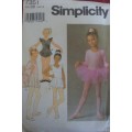 SIMPLICITY 7351 BALLET OUTFITS-LEOTARD-SKIRT-TUTU-BAG-HAIR ACC -SIZES 5-6-7-8 YEARS NO SEWING INST