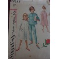 VINTAGE SIMPLICITY 5217 GIRLS TOP-PANTS-ROBE WITH TRANSFER SIZE 2 YEARS COMPLETE