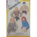 SIMPLICITY PATTERNS 6126 BLOUSE WITH COLLAR VARIATIONS SIZE 36-38-40'   COMPLETE