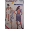BUTTERICK 6289 -MANDARIN COLLAR DRESS WITH BACK FEATURE  SIZE 6-8-10 COMPLETE