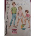 VINTAGE SIMPLICITY4458 GIRL'S SHIRT & PANTS SIZE 8 YEARS COMPLETE