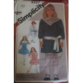 SIMPLICITY 6227 GIRL`S DROPPED WAIST DRESS + TRANSFER SIZE 5 YEARS COMPLETE-UNCUT-F/FOLDED