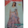 BUTTERICK 6400/728 PEASANT TOP & SKIRT SIZE B=16-18-20-22-24 COMPLETE