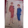 VINTAGE BUTTERICK 594 MATERNITY SET SIZE 12 BUST 32` COMPLETE - SUPPLIED IN A ZIPLOC BAG