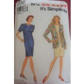 SIMPLICITY 8550 DRESS & LINED JACKET SIZE A = 8 - 18 COMPLETE-UNCUT-F/FOLDED