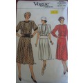VOGUE 9343  LOOSE FITTING DRESS WITH BLOUSON BODICE SIZE 8-10-12 COMPLETE