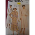 BUTTERICK PATTERN 3621 DRESS-LOOSE FITTING BLOUSON BODICE WITH FRONT TUCKS SIZE 16 COMPLETE