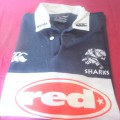 "THE SHARKS -RED" CANTERBURY HEAVY WEIGHT SHIRT - SIZE LARGE - OFFICIAL SHARKS APPAREL