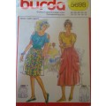 BURDA 5698 SKIRT WITH POCKETS SIZE 10 - 18 COMPLETE