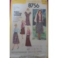 SIMPLICITY 8756 PULLOVER BLOUSE-SHAWL-VEST-SKIRT SIZE 12 BUST 87 CM SEE LISTING