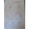 SEW EASY PATTERNS  LADIES JACKET WITH SHIRT OR SHAWL COLLAR  PATTERN SIZES 8 - 18