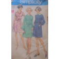 VINNTAGE SIMPLICITY 8295  DRESS WITH 2 COLLARS  SIZE 18 1/2 BUST 41` COMPLETE-ZIPLOC BAG