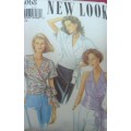 NEW LOOK PATTERNS 6068 CROSSOVER TOP WITH TIE SIZE 6-16 COMPLETE & PART CUT