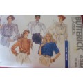 BUTTERICK PATTERNS 4389  SET OF BLOUSES SIZE 12-14-16 COMPLETE-PART CUT