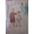 VINTAGE SIMPLICITY 4250 CHILD ROBE & PJS  TRANSFER INCLUDED SIZE 3 YEARS COMPLETE- ZIPLOC BAG