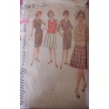 VINTAGE SIMPLICITY 4547 OOVERBLOUSE-JERKIN-2 SKIRTS SIZE 14 BUST 34` SEE LISTING- ZIPLOC BAG