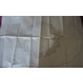 REGAL DESIGN #183 STAMPED READY FOR EMBROIDERY- PURE LINEN OVAL TRAY CLOTH- 56 CM WIDE