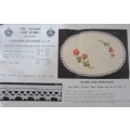 REGAL AGM  DESIGN #5584 STAMPED READY FOR EMBROIDERY- PURE LINEN `RED ROSES` TRAY CLOTH- 14 X 20`