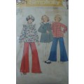 VINTAGE SIMPLICITY 5821 GIRLS DRESS-TUNIC-WIDE LEG PANTS- SIZE 7 YEAR BREAST 26` COMPLETE
