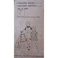 V/VINTAGE ODHAMS PRESS  PATTERN SERVICE NO.P.595 DRESS-PINAFORE-BEACH DRESS SIZE 8 YEARS COMPLETE