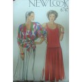 NEW LOOK PATTERNS 6747 SHOE STRING STRAP DRESS-BATWING TOP & BELT-SIZES 8-18 COMPLETE