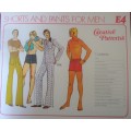 1975 CREATIVE PATTERNS E3/4 EASY CLOTHES FOR MEN-TOP+TIES-SHORTS&PANTS PATTERN-UNCUT-F/FOLDED