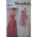 SIMPLICITY 5671 STUNNING EVENING DRESS +SHAWL SIZE PP 12-14-16-18 COMPLETE-UNCUT-F/FOLDED