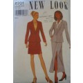 NEW LOOK PATTERNS 6701 SUIT WITH SKIRT SHORT/LONG SIZES 6-16 COMPLETE-PART CUT-ONLY SKIRT CUT