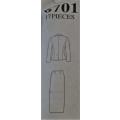 NEW LOOK PATTERNS 6701 SUIT WITH SKIRT SHORT/LONG SIZES 6-16 COMPLETE-PART CUT-ONLY SKIRT CUT