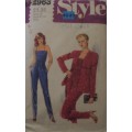 STYLE 2963 UNLINED JACKET-TOP-PANTS SIZE 12 BUST 87 CM -NO SEWING INSTRUCTIONS