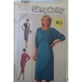 SIMPLICITY PATTERN 7167  TOP STITCHED V NECK PULLOVER DRESS SIZE N=10-12-14 COMPLETE