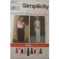 SIMPLICITY 9865 DRESS WITH STRAIGHT OR FLARED SKIRT  SIZE N =10-12-14 COMPLETE-PART CUT