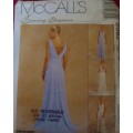 McCALL'S 2082 EVENING ELEGANCE LINED GOWN SIZE B=8-10-12 COMPLETE CUT TO SIZE 10