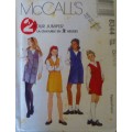 McCALLS 8344 GIRLS PLUS PINAFORE SIZE CH7-8-10 YEARS - COMPLETE