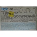 STYLE 4320 LINED JACKET-TOP-WRAP SKIRT SIZE 10-12-14 COMPLETE-UNCUT-F/FOLDED