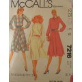 McCALLS 7216   PULLOVER DRESS SIZE 16 BUST 38` COMPLETE