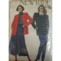 NEW LOOK PATTERNS 6016 JACKET-SKIRT-PANTS SIX SIZES IN ONE 8 - 18 COMPLETE-ZIPLOC BAG