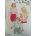 NEW LOOK PATTERNS 6649  GIRLS BLOUSES SIZE 3 -8 YEARS COMPLETE-UNCUT-F/FOLDED